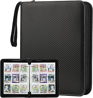 Sammelkarten Album für 900 Karten, Sammelalbum mit 9 Fächern 50 Seiten für Karten-Organizer, Karten Binder aus PU, Sammelkarten Ordner Geschenk für Sportkarten, MTG, TCG, Yugioh etc. Schwarz