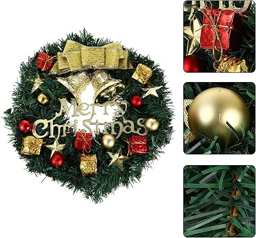 Miniatura 2 de Cabilock Corona de Navidad colgante de Navidad para puerta de Navidad, guirnalda de arrecife al aire libre, adornos navideños para exteriores,