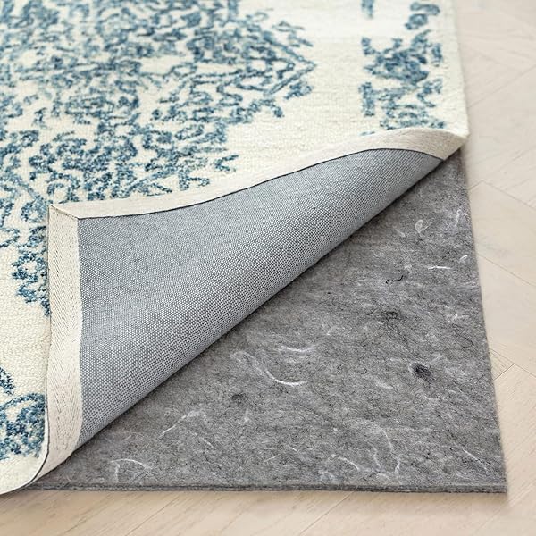 RUGPADUSA - Dual Surface - 8' Square - 1/8" Thick - Felt + Rubber - Non-Slip Backing Rug Pad - Adds Low-Profile Comfort and Protection