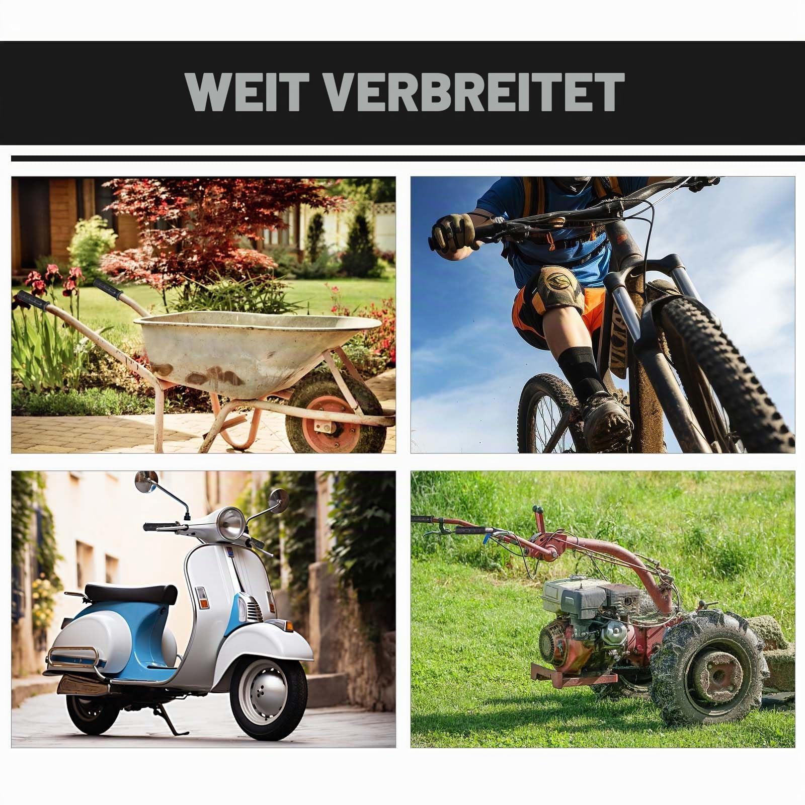 4x Schubkarrengriffe Aus Gummi – 30 Mm Innendurchmesser – Rutschfest, Stoßdämpfend – Für Fahrräder, Motorräder, Roller & Mehr
