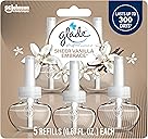 Glade PlugIns Refills Air Freshener, Scented and Essential Oils for Home and Bathroom, Sheer Vanilla Embrace, 3.35 Fl Oz, 5 Count