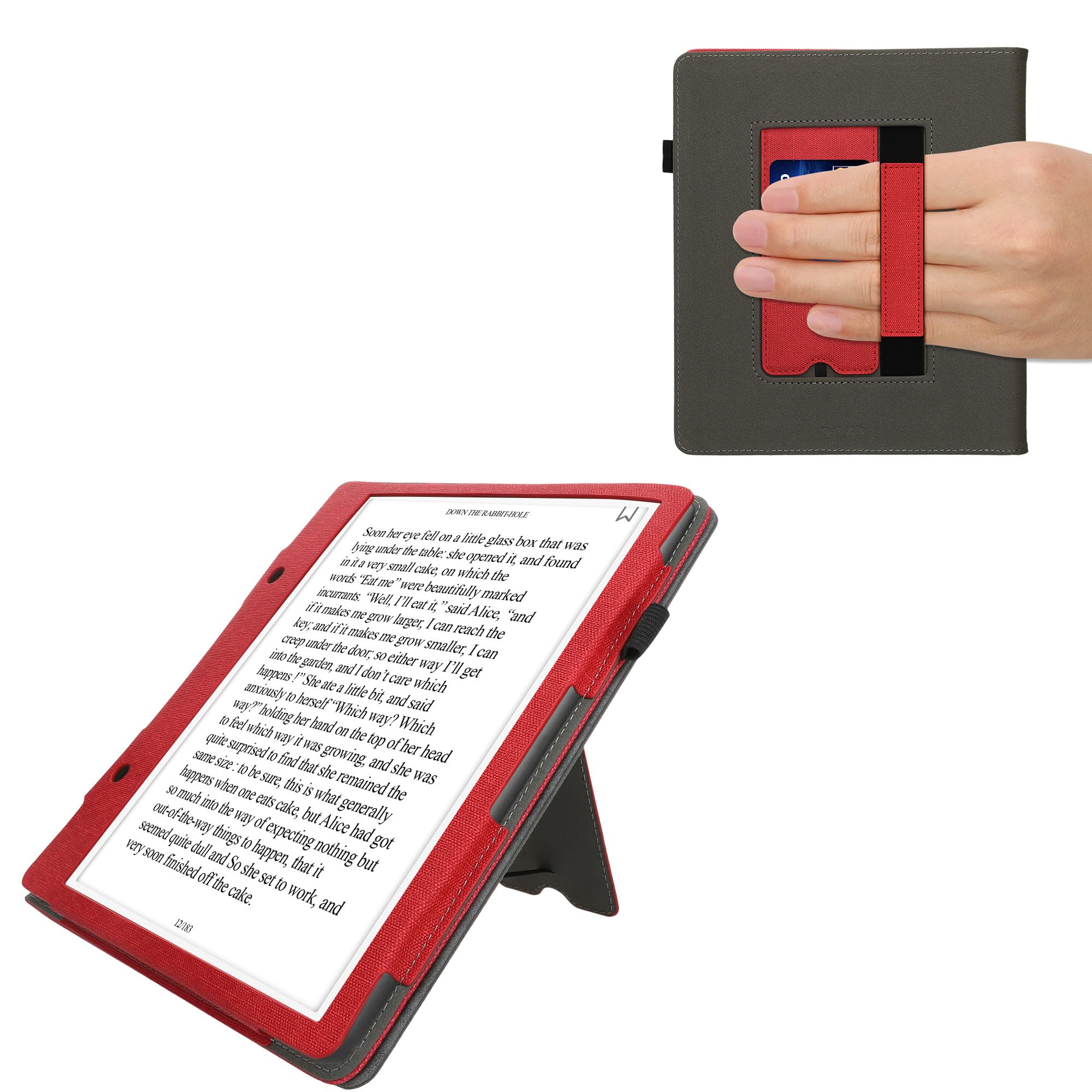 kwmobile Custodia eReader Compatibile con Amazon Kindle Scribe (2024) Cover - Cover eBook Pelle PU con Chiusura Magnetica Stand Cinturino Mano e Porta Carte