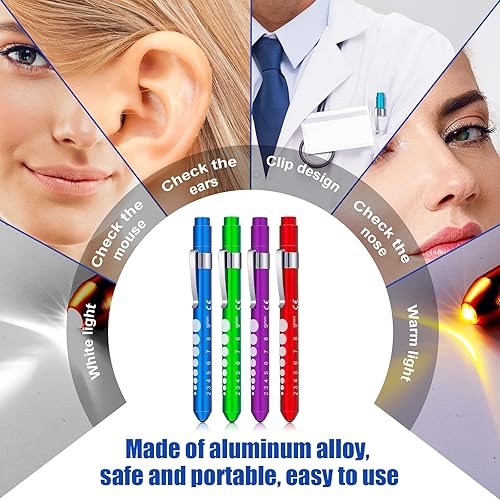 Miniatura 11 de 10 lámparas de pluma para enfermera, luz LED reutilizable con calibre de pupila, enfermeras, alfiler de luz para antorcha, estudiantes de medicina