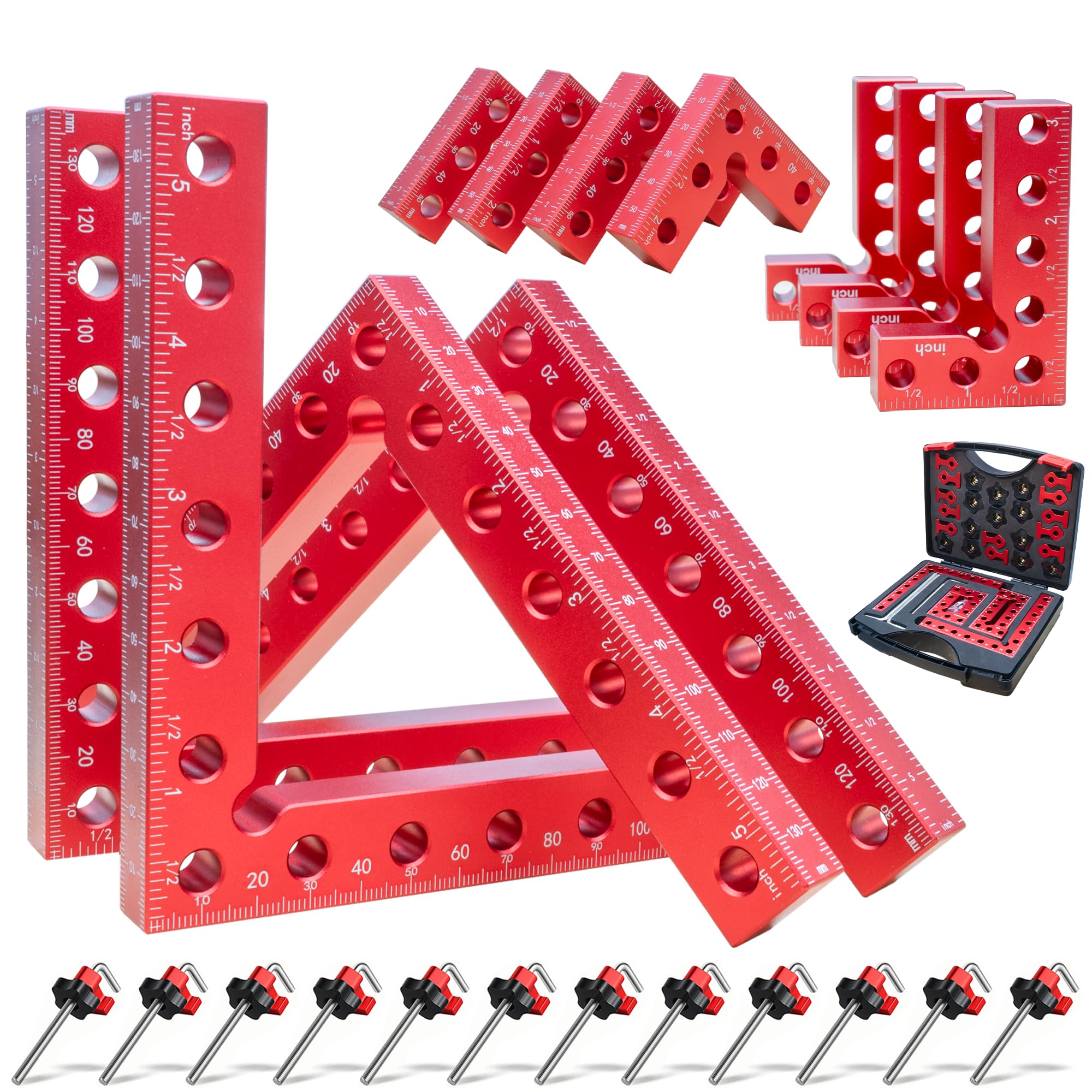 12 Pack Corner Clamps for Woodworking, 90 Degree Clamping Squares | Set of (5.5",3.14" &…