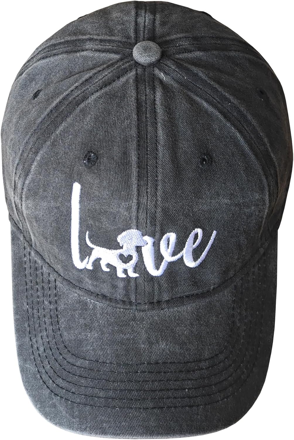 Women's Love Dachshund Dog Hat for Men Women, Adjustable Vintage Distressed Washed Baseball Cap for Dog Lover - Image 4