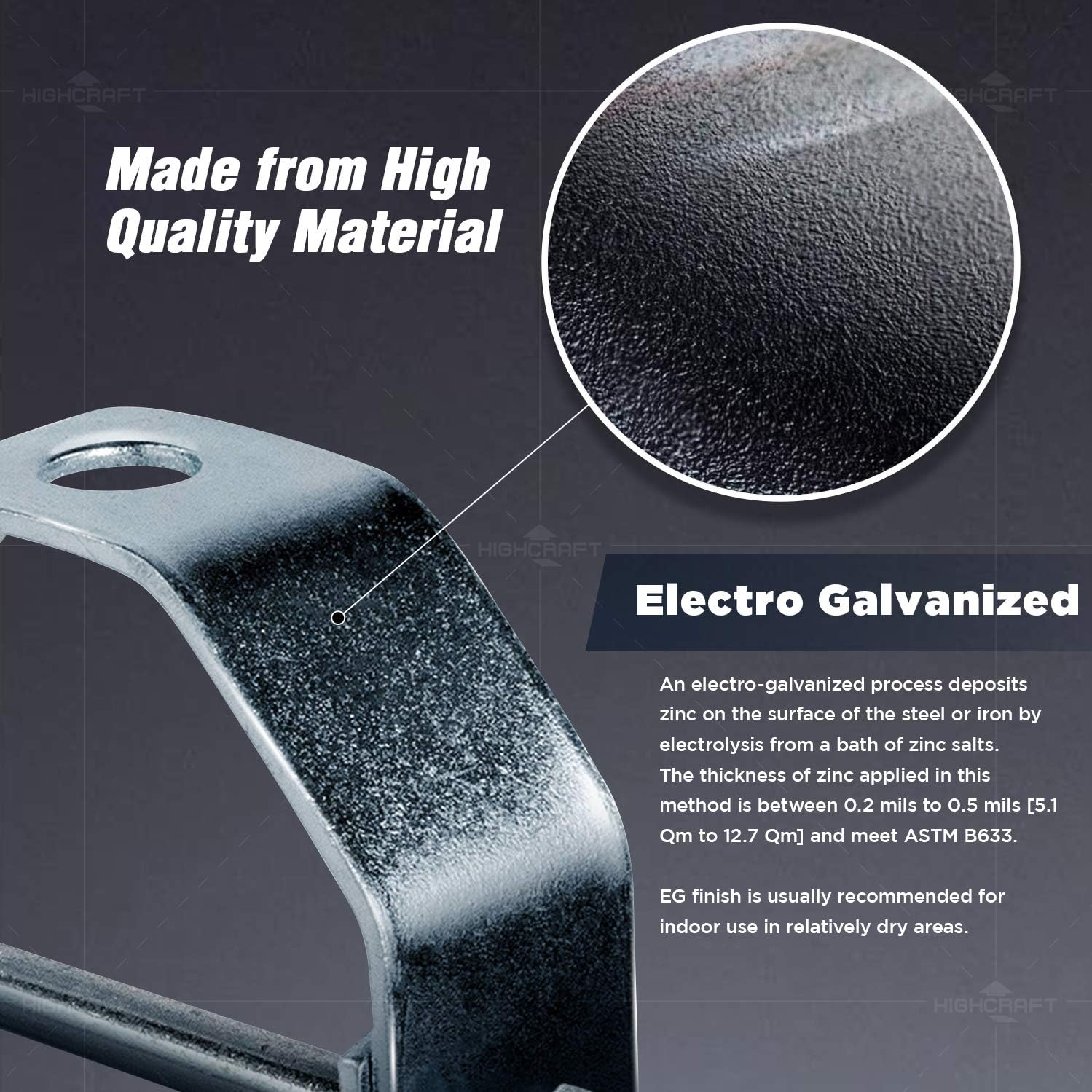 Highcraft IDT-HF018 Clevis Hanger, Standard Electro Galvanized Steel, 18 in.