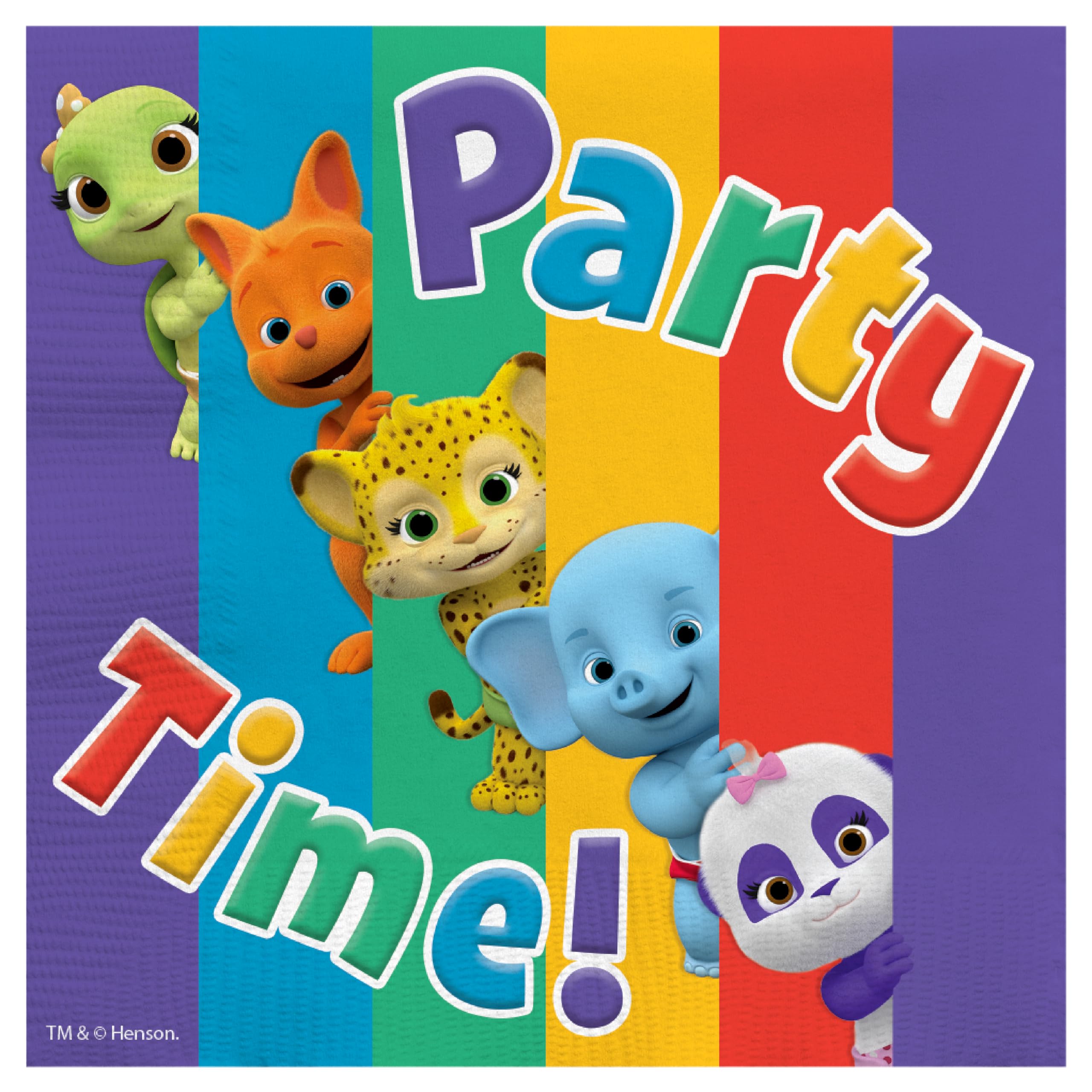 Treasures Gifted Officially Licensed Jim Henson's Word Party Napkins - Pack of 48 Luncheon Napkins 6.5in x 6.5in - Birthday Party Supplies - Decorations