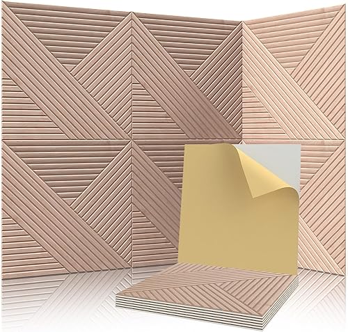 Miniatura 24 de Paneles acústicos decorativos, paquete de 8 paneles de arte de pared grandes de 48 x 32 pulgadas, paneles de pared autoadhesivos a prueba de sonido
