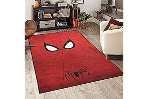 Spider Rug for Boys' Bedroom: Marvelous Red Web Decor