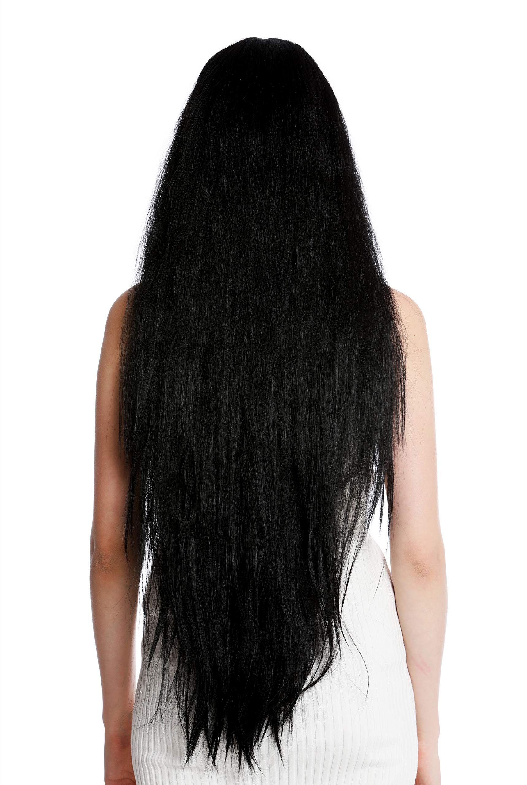 WIG ME UP, VK-55-1B women's quality wig very long voluminous frizzy curls middle parting black, Velvet black (1B) - Image 4