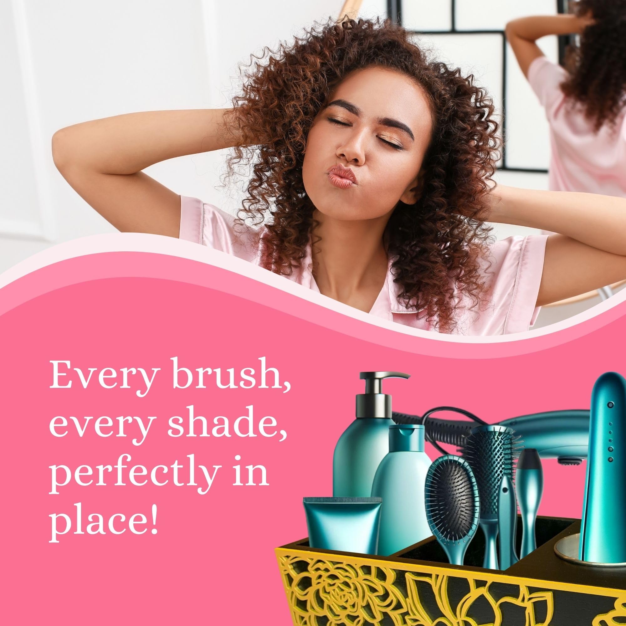 Haarwerkzeug Organizer Acryl - Aufbewahrung Für Föhn, Bürsten & Styling Tools