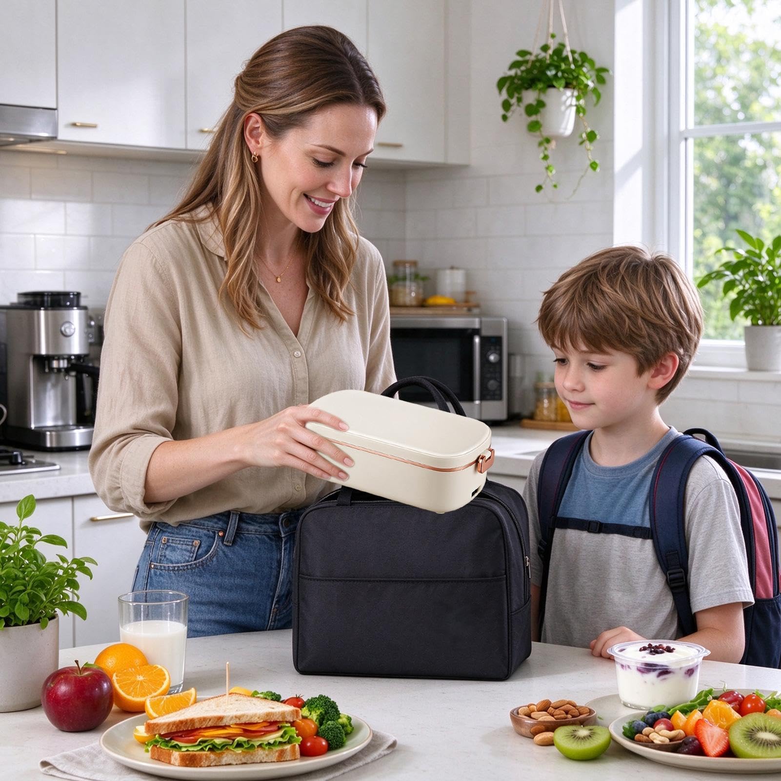 Kabellose beheizte Lunchbox – 900 ml beheizter Behälter | Isoliertasche &