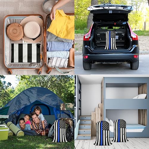 Miniatura 7 de Swono Rainbow Colors - Bolsa plegable para ropa sucia, diseño de rayas coloridas, salpicaduras de pintura, bolsa plegable para ropa sucia