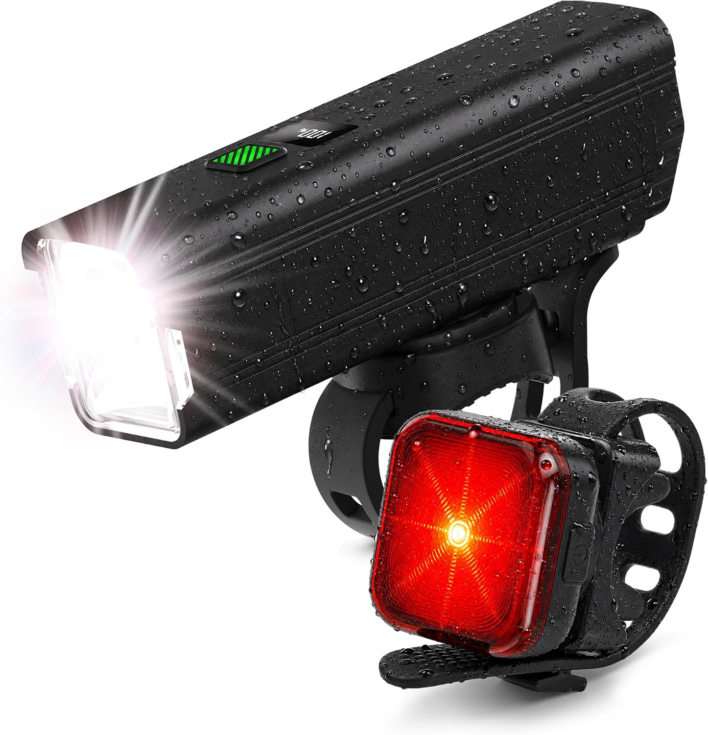 SUOSO Bike Lights Set Front and Rear for Night Driving Super Bright Bicycle Headlight & Taillight USB Rechargeable Waterproof Cycling Safety Lights for Road Mountain Commuter Bikes