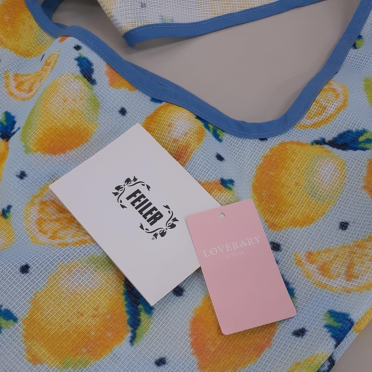 ラブラリー★フェイラー★メッシュエコバッグ★転写バッグ★レモン柄 LOVERARY BY FEILER ラブラリーバイフェイラー レモンドット