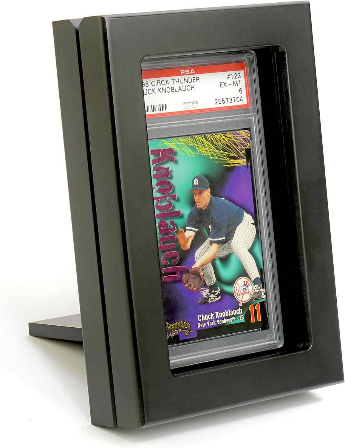 LIGHTHOUSE - Presentation Case for One Graded Trading Card Holder VOLTERRA Box for One PSA Holder Black Matte Finish with Easel and Wall Hanger (4 3/4" x 7 x 1 1/4")