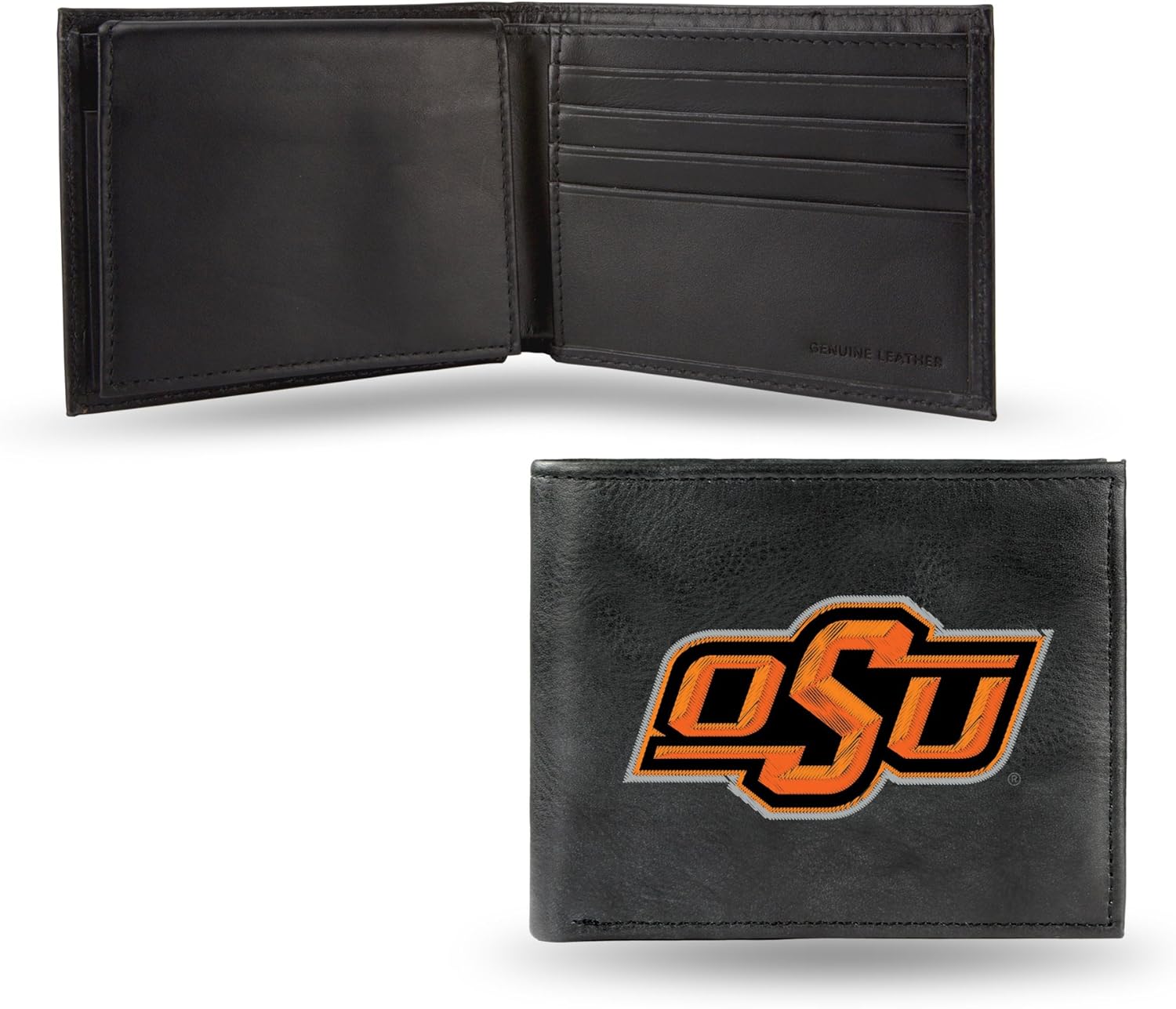 Rico Industries NCAA mens Embroidered Leather Billfold Wallet
