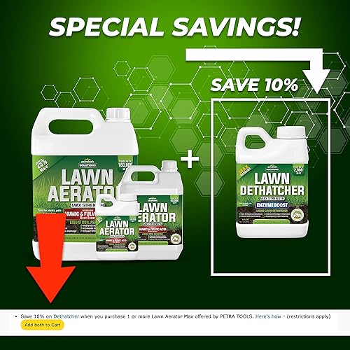 Miniatura 6 de PetraTools Aireación líquida para césped con bioestimulantes húmicos y ácido fúlvico (32oz) líquido 16-4-8 fertilizante de césped (32oz)