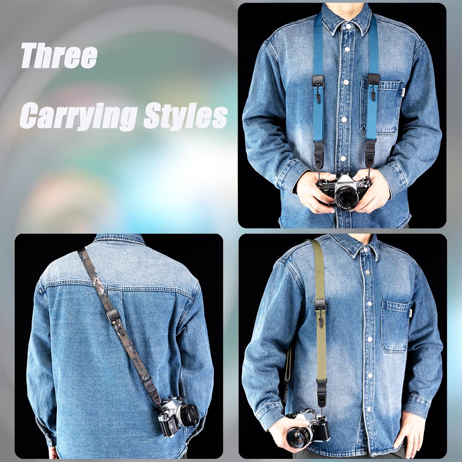 Camera Strap,Quick Release Adjust Neck Shoulder Strap for Photographers Film SLR APS-C DSLR Mirrorless Cameras 25mm - Image 9