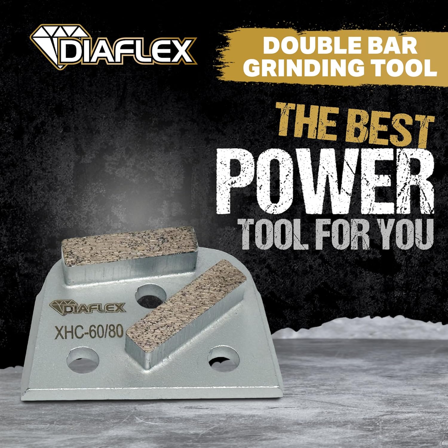 Diaflex Double Bar Grinding Tool, (XHC) 60/80 Grit Extra Soft Bond, Quick Change Dovetail Trapezoid for Concrete Floor Preparation, Compatible w/Lavina, EDCO & Bartell Global, Pack of 3