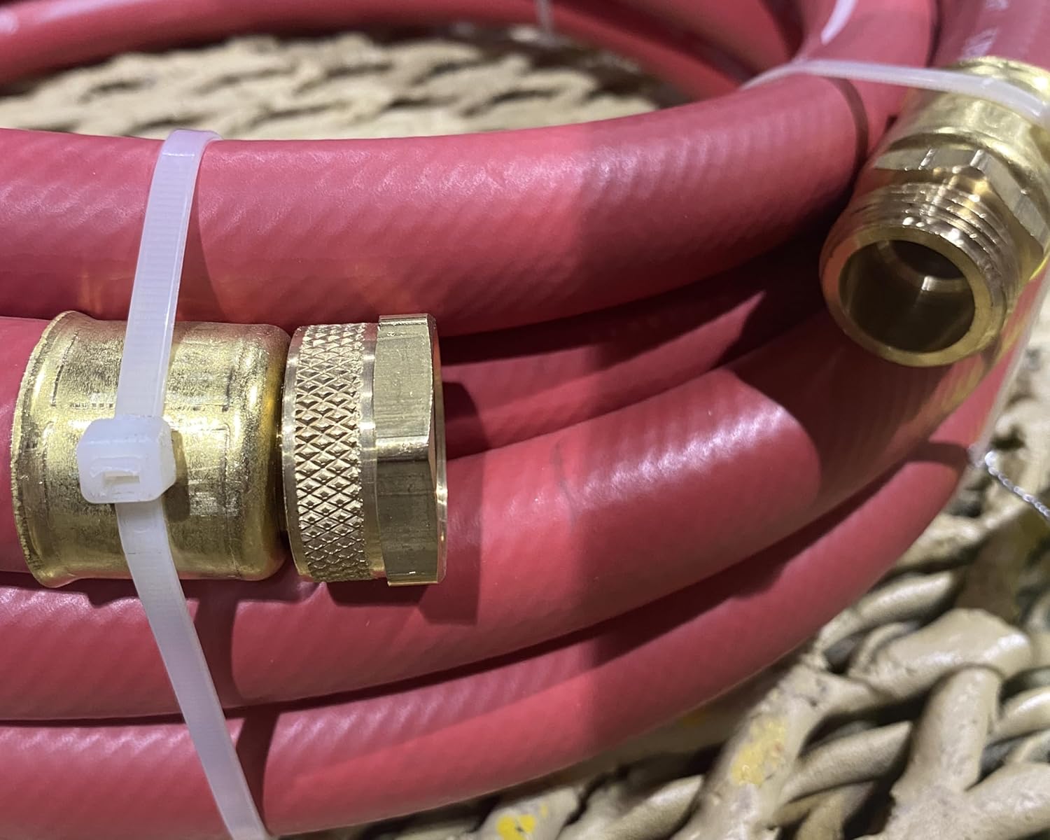 Red Industrial Water Hose 300psi Heavy Duty 3/4" x 75ft Standard GHT Fittings Concrete Pump Parts Mixers Washout by Con Forms