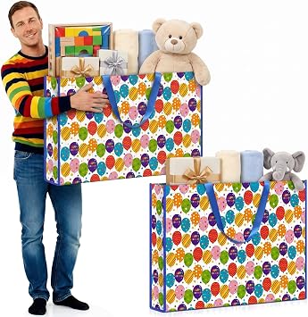 Pickmesh 1 Pcs Extra Large Birthday Bag 31.5x23.6x7.9 Inch,PP Woven