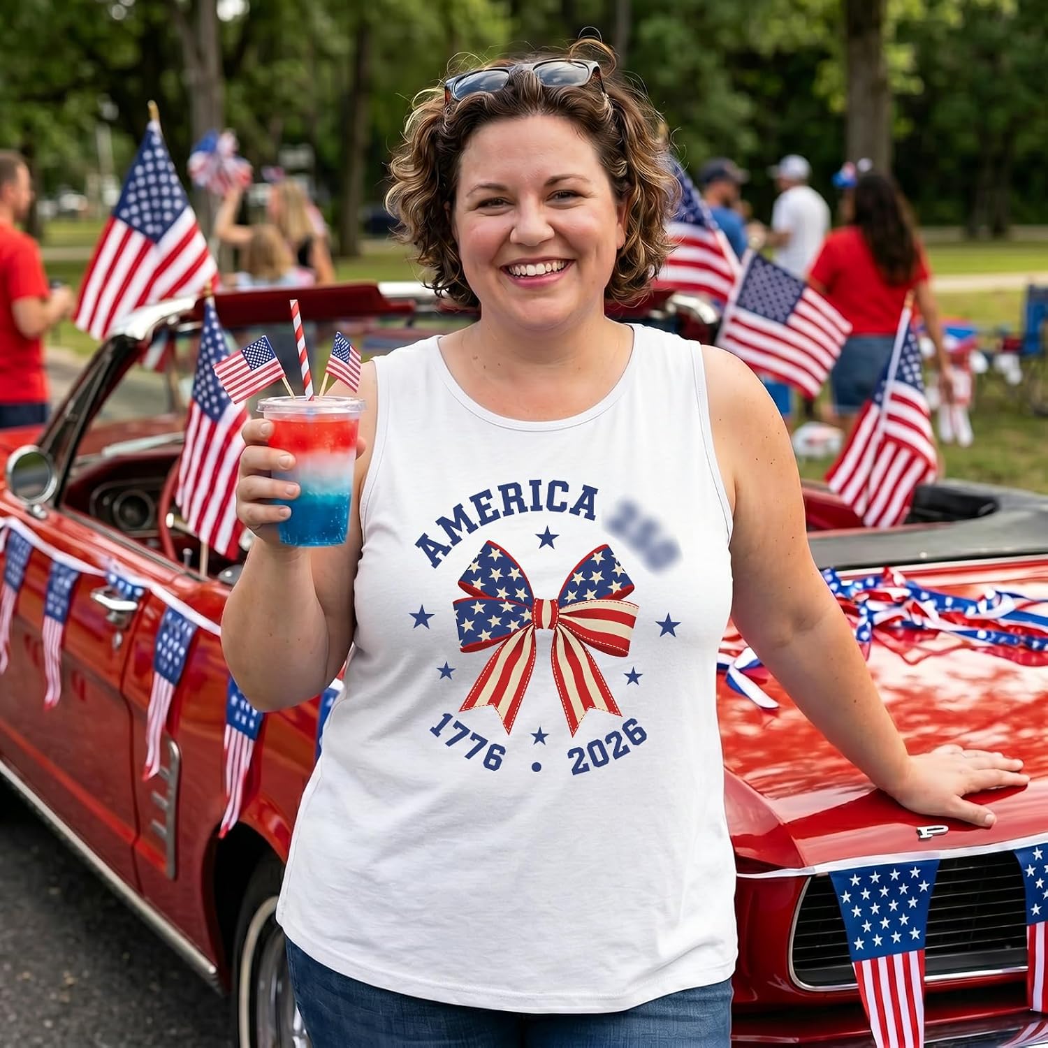 Plus Size 250th Anniversary USA Tank Tops for Women American Flag Patriotic Shirt 4th of July Sleeveless Tee Top