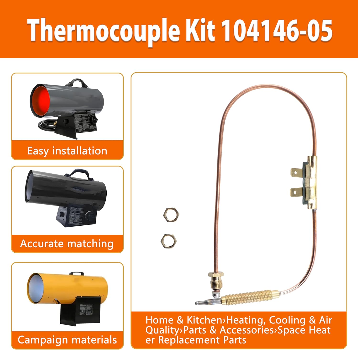 Thermocouple Kit 104146-05 Fits Reddy Master Desa LP Heater TB110, TB111, TB112, TB114