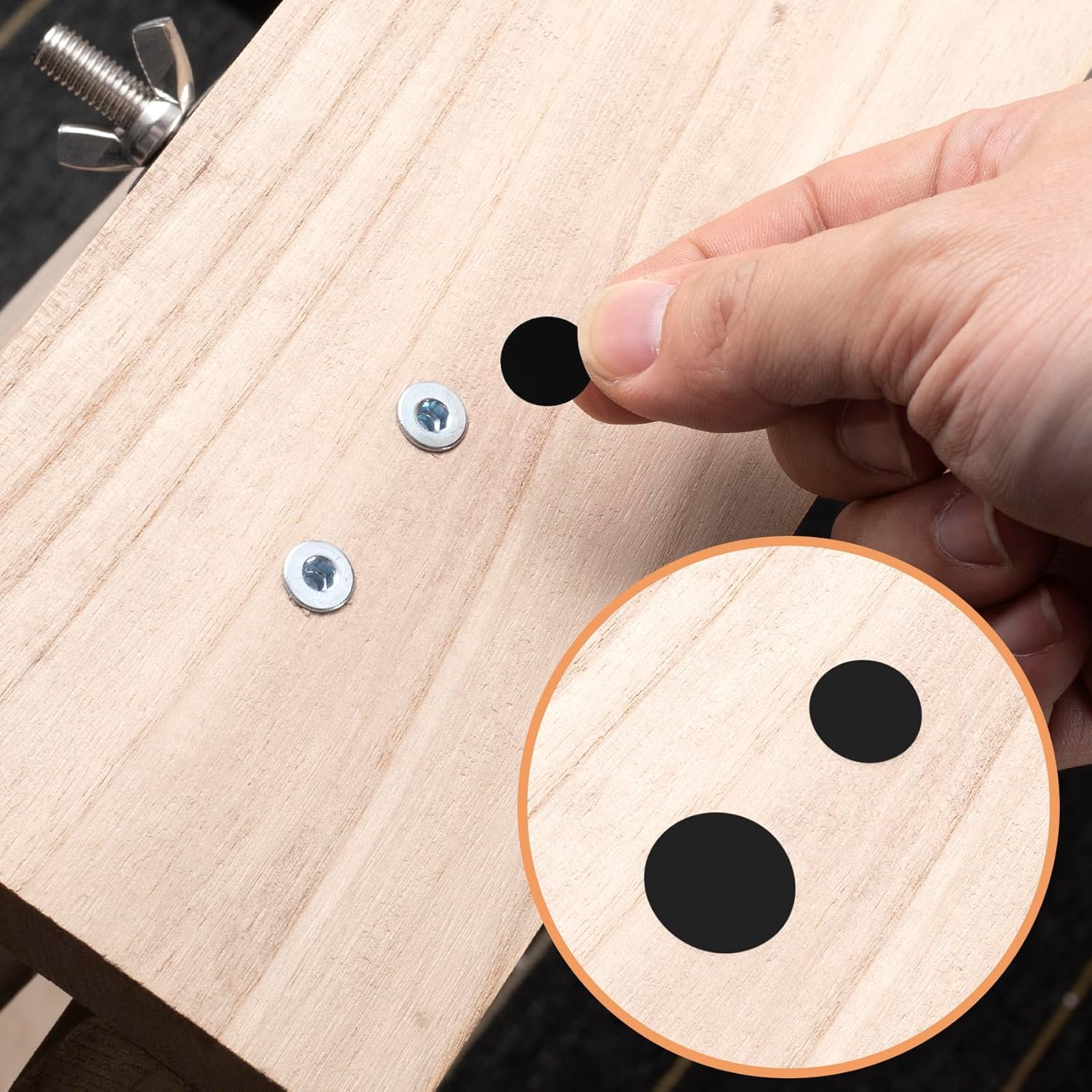 290pcs PVC Black Screw Hole Covers, Self-Adhesive, 3 Sizes: 21mm, 15mm, 12mm, Dustproof, Furniture Screw Cover Caps