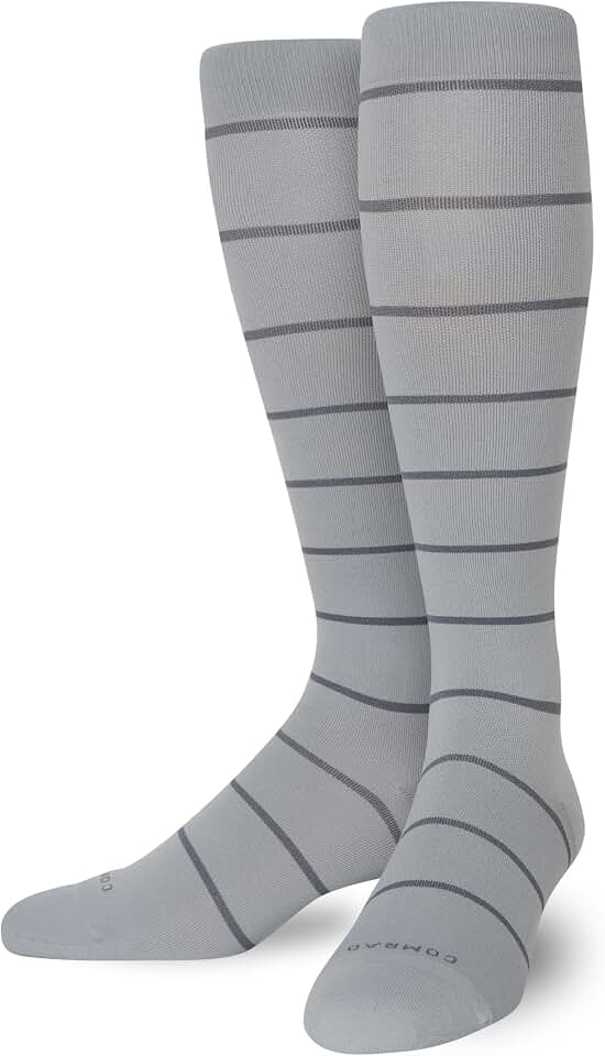 Comrad Nylon Knee High Socks - 15-20mmHg Graduated Compression Socks - Soft & Breathable Support Unisex Socks