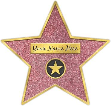 Star Decals - 11.3" x 12" Pack of 8, Perfect For Hollywood Themed Events, Awards Night, Birthday Parties & More, Red With Gold Trim