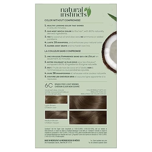 Vista 37 de Clairol Natural Instincts - Tinte para el cabello demi-permanente, color marrón medio (Medium Brown) 5, paquete de 1 unidad 4 Marrón oscuro,4