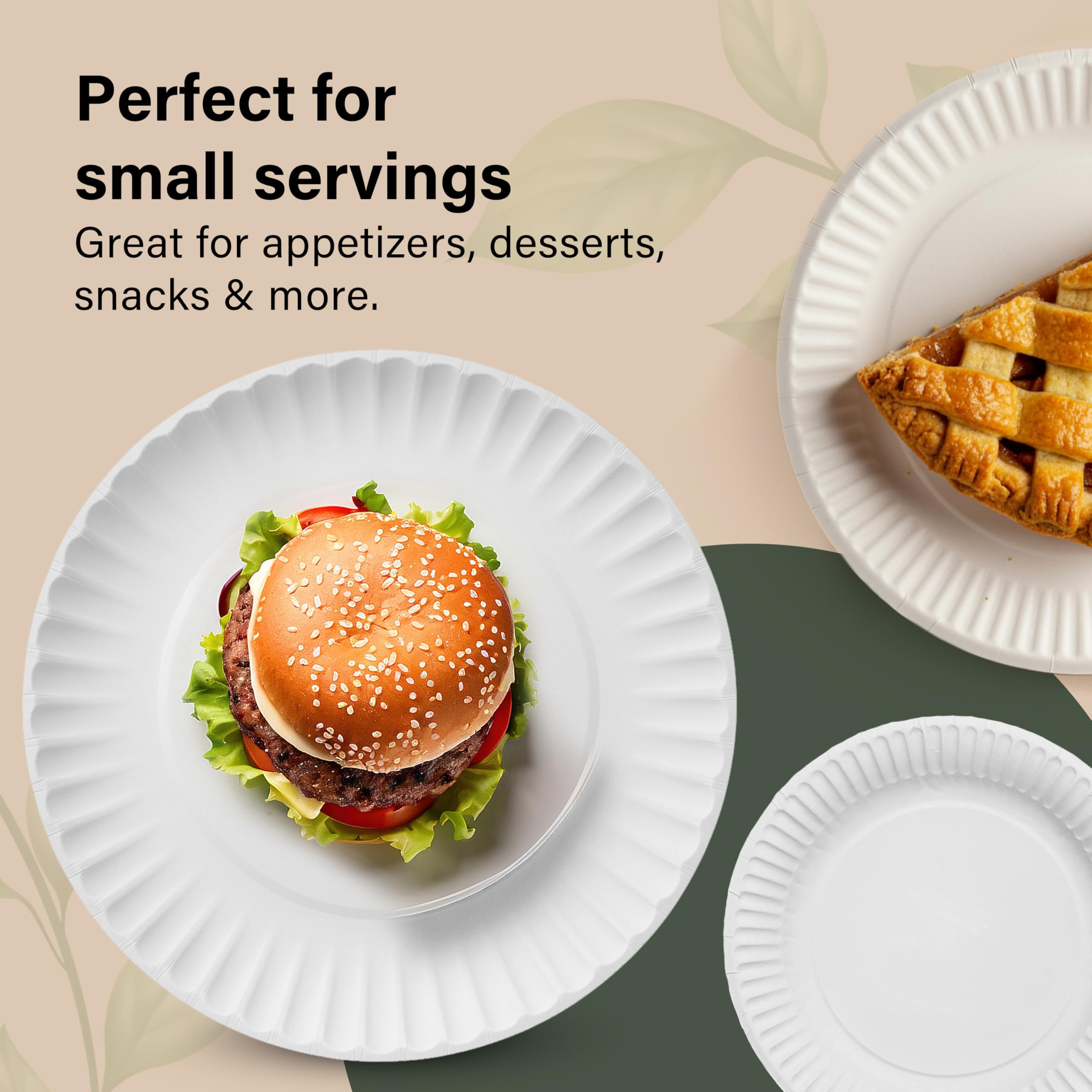 Vivo Technologies 100-Pack of 9-inch Disposable Paper Plates 23cm White 100% Compostable Biodegradable Party Paper Plate Perfect for Everyday use Ideal for BBQ's - Image 4