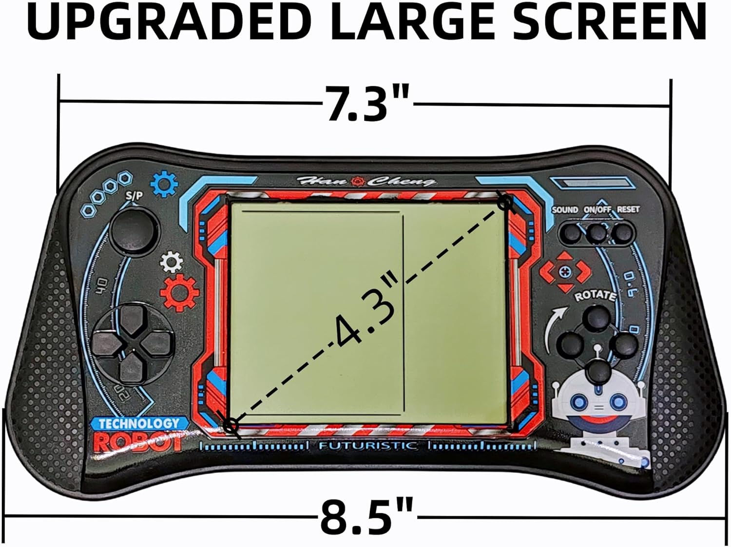 Brick Game Console,4.3" Large Screen Handheld Game Console,Building Block/Tank/Racing Game,Built-in 23 Classic Handheld Mini Games for Adults or Kids(Black)