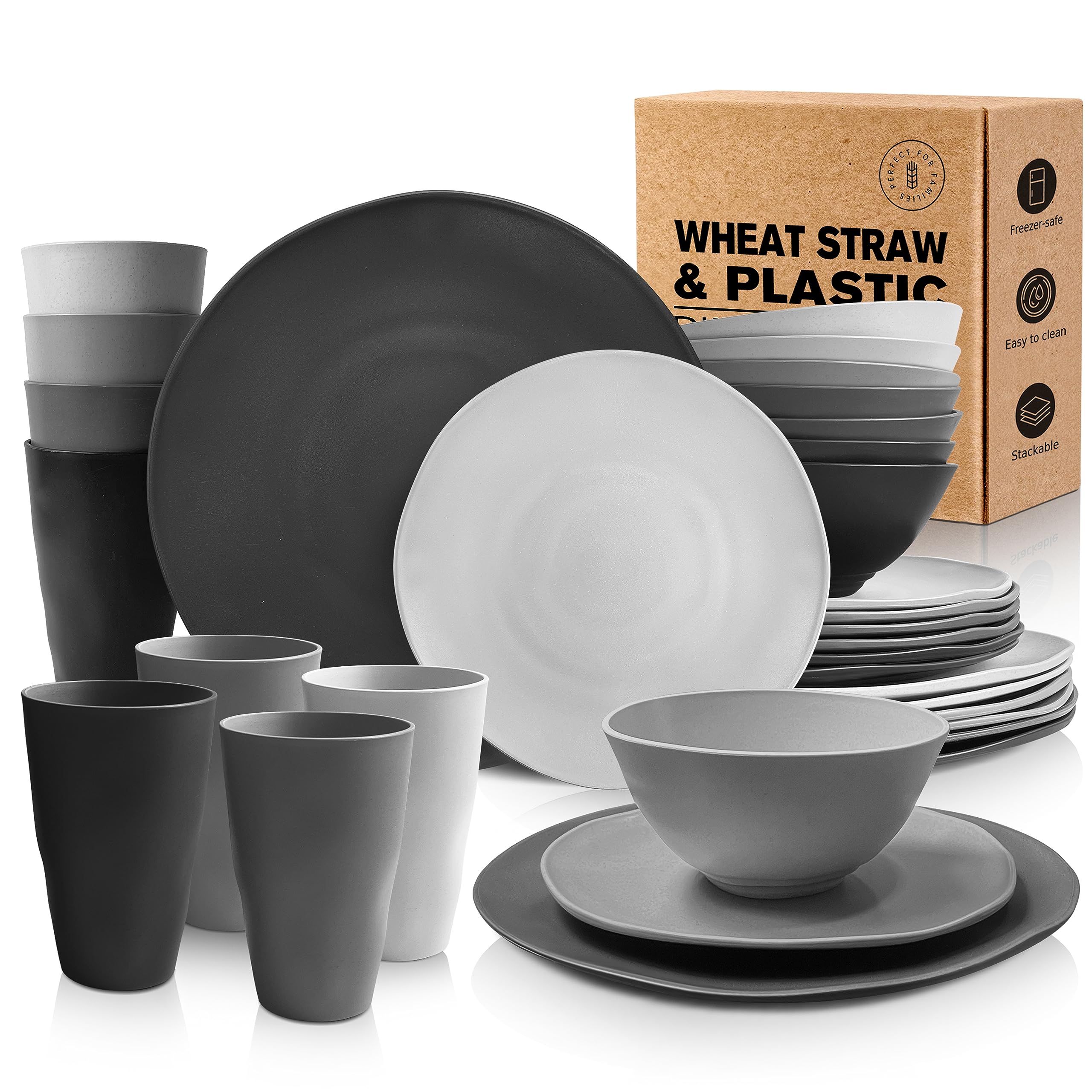 Wheat Straw Dinnerware Set - 32 Piece -8 Wheat Straw Dinnerware Set - 32 Piece -8