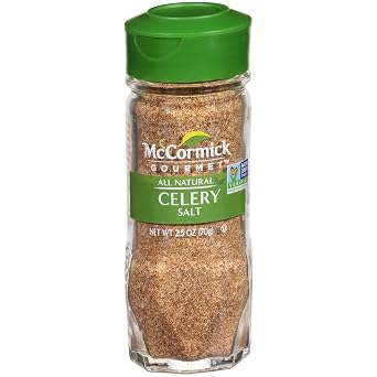 McCormick Gourmet Collection Celery Salt, Non GMO, Our Best Herbs & Spices, Ground Celery Seed and Coarsely Ground Salt, Elevate a Chicago-Style Hot Dog, Bloody Mary & Tuna Salad, 2.5 oz