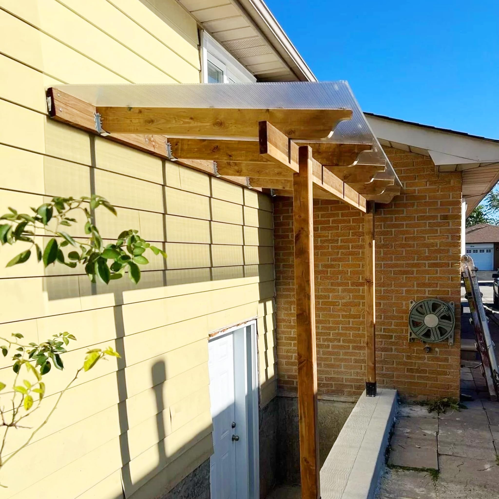 Juego de 14 planchas alveolares transparentes de policarbonato, 10,25 m², resistentes a los rayos UV, placas de invernadero de doble puente para la construcción de garajes, invernaderos