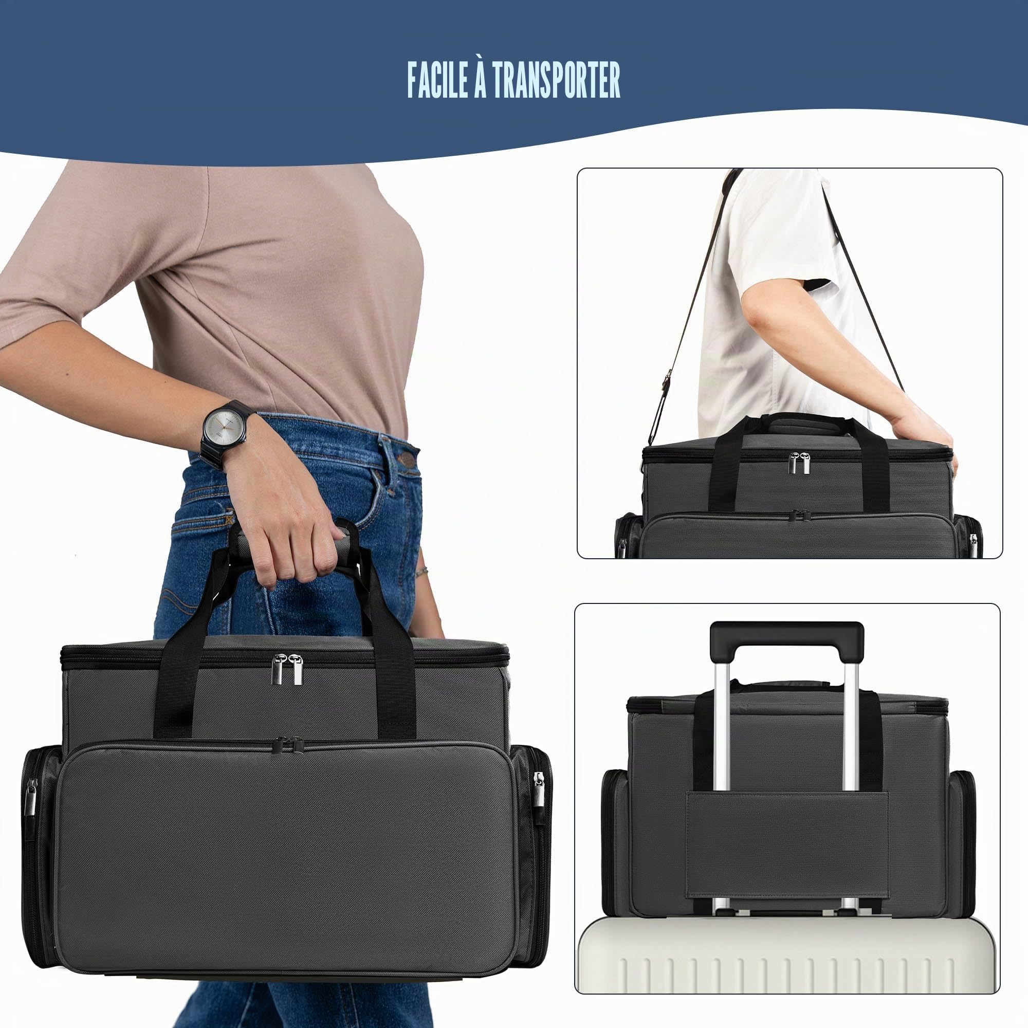 Sac Machine a Coudre, Sac De Transport Machine a Coudre, Valise Machine a Coudre, Sac Transport Machine à Coudre, Sac pour Machine a Coudre, Gris