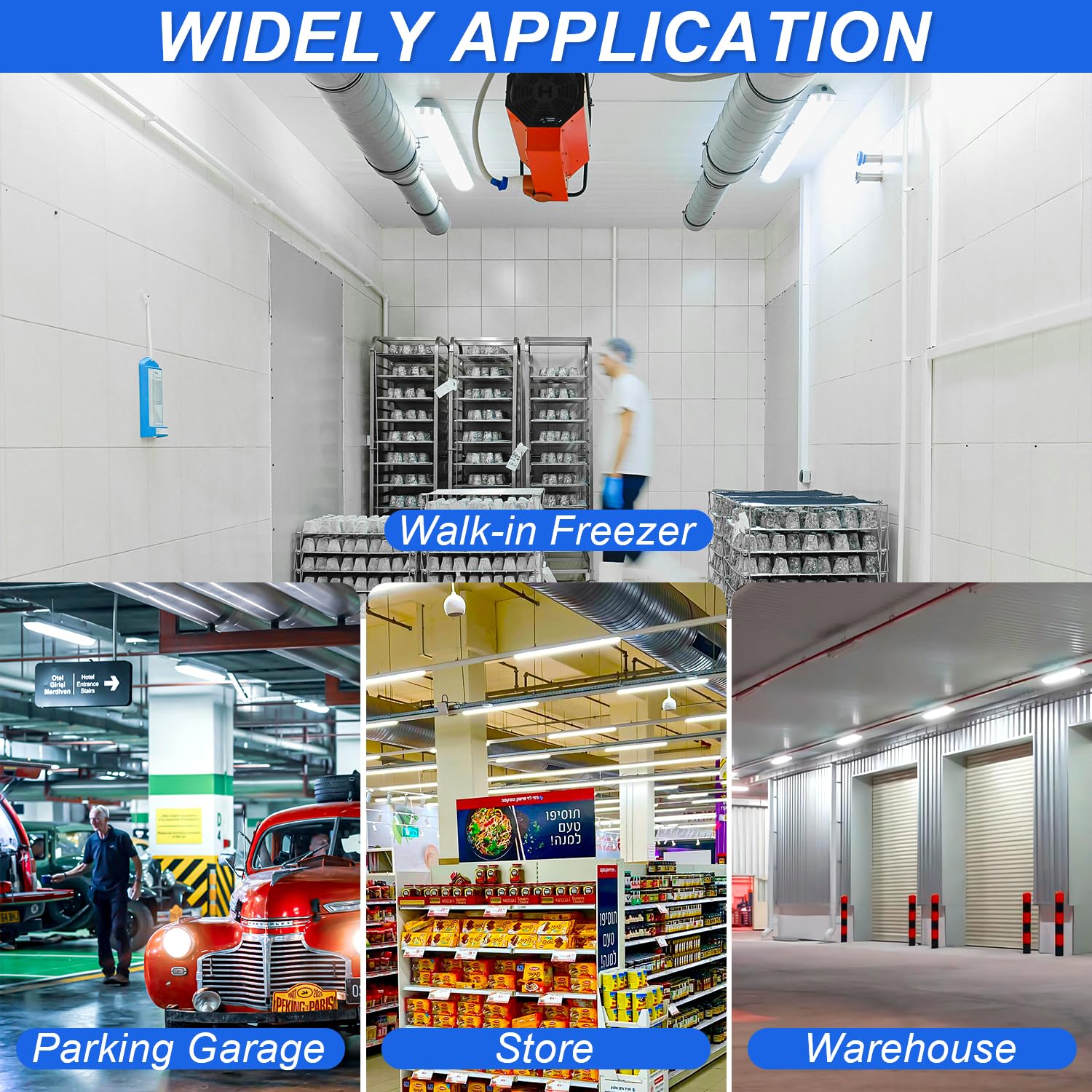 4FT LED Vapor Tight Lights 40W-50W-60W Power Selectable 3CCT 3000K-4000K-5000K Vapor Proof Light IP66 Waterproof LED Shop Light — view 9