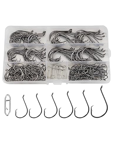 Circle Hooks Saltwater Catfish Bass Fishing Hooks, 180pcs Octopus Offset