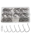 Circle Hooks Saltwater Catfish Bass Fishing Hooks&comma; 180pcs Octopus Offset Fishing Hooks with 5pcs Power Clips