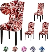 Vista 221 de Juego de 6 fundas elásticas para sillas de comedor, extraíbles y lavables, para sillas de comedor, hotel, ceremonia