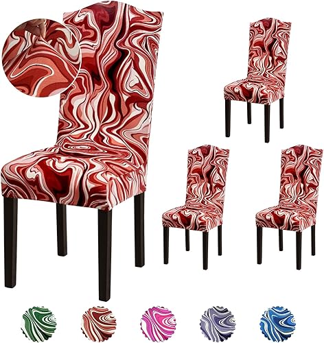 Vista 66 de Juego de 6 fundas para silla, fundas elásticas para sillas de comedor, extraíbles y lavables, para sillas de comedor, hotel, ceremonia, color gris