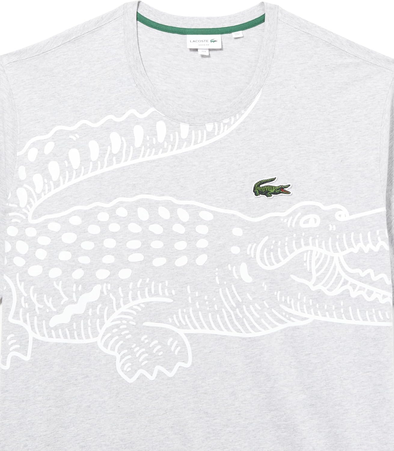 Lacoste Men's Big Fit Crew Neck Short Sleeve Loose Fit Graphic T-Shirt
