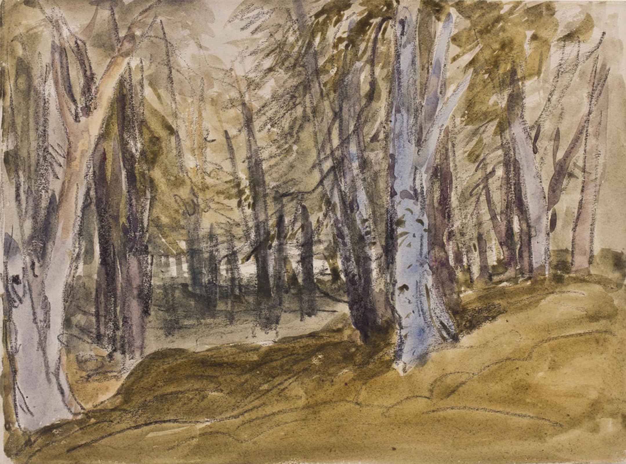 ARTXLXXBN Famous Prints Artwork Pictures Poster Painting Art Trees on Box Hill by David Cox Artwork Landscape Pictures for Home Decor 60x90cm