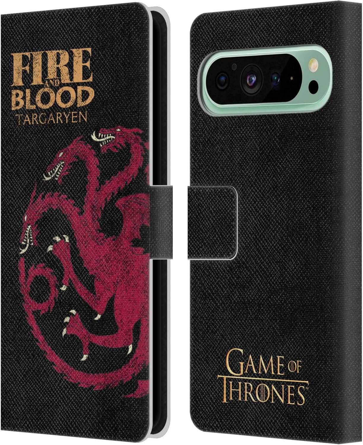 Head Case Designs Officially Licensed HBO Game of Thrones Greyjoy House Mottos Leather Wallet Case Compatible with Google Pixel 9 Pro XL