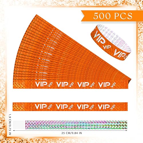 Vista 38 de Teling Paquete de 500 pulseras de plástico VIP para fiestas para eventos, pulseras personalizadas VIP, pulseras de plástico a prueba de desgarros
