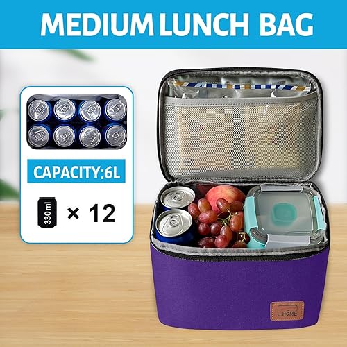 Miniatura 5 de hombrima Bolsas de almuerzo aisladas para picnic, bolsa térmica grande para hombres y mujeres, trabajo, senderismo, al aire libre, playa, barbacoa,