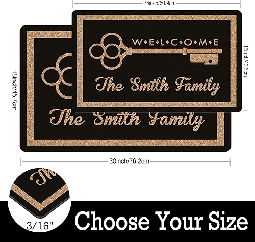 Miniatura 3 de Tapete personalizado de bienvenida al aire libre para puerta delantera, tapetes personalizados para puerta al aire libre para la entrada del hogar,