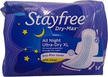 STAYFREE best Dry-Max All Night Ultra-Dry With Wings - XL (14 +14 Sanitary Pads) Sanitary Pad (Pack of 28)